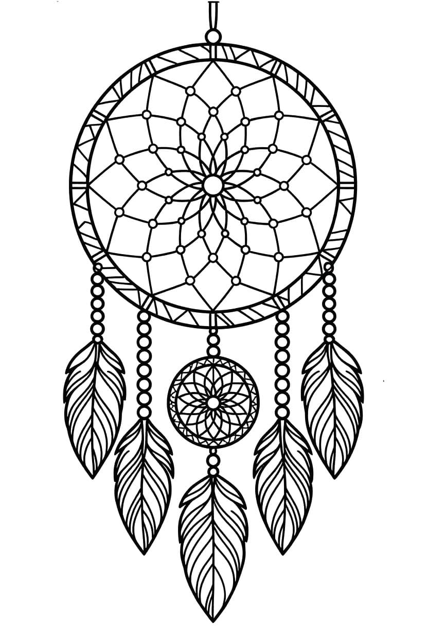 Kolorowanka Łapacz Snów wydruku łatwy