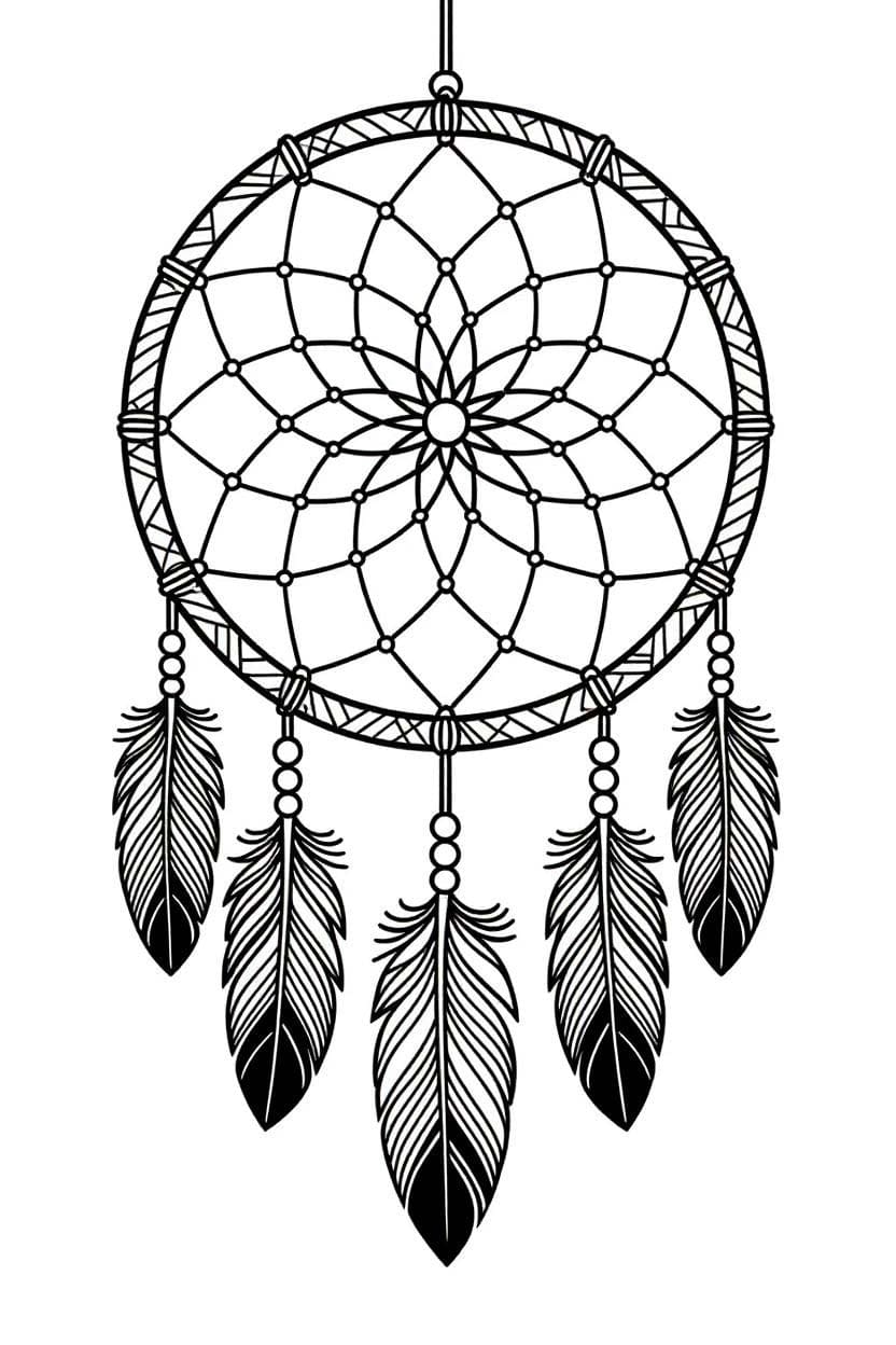 Kolorowanka Łapacz Snów wydruku podstawowy