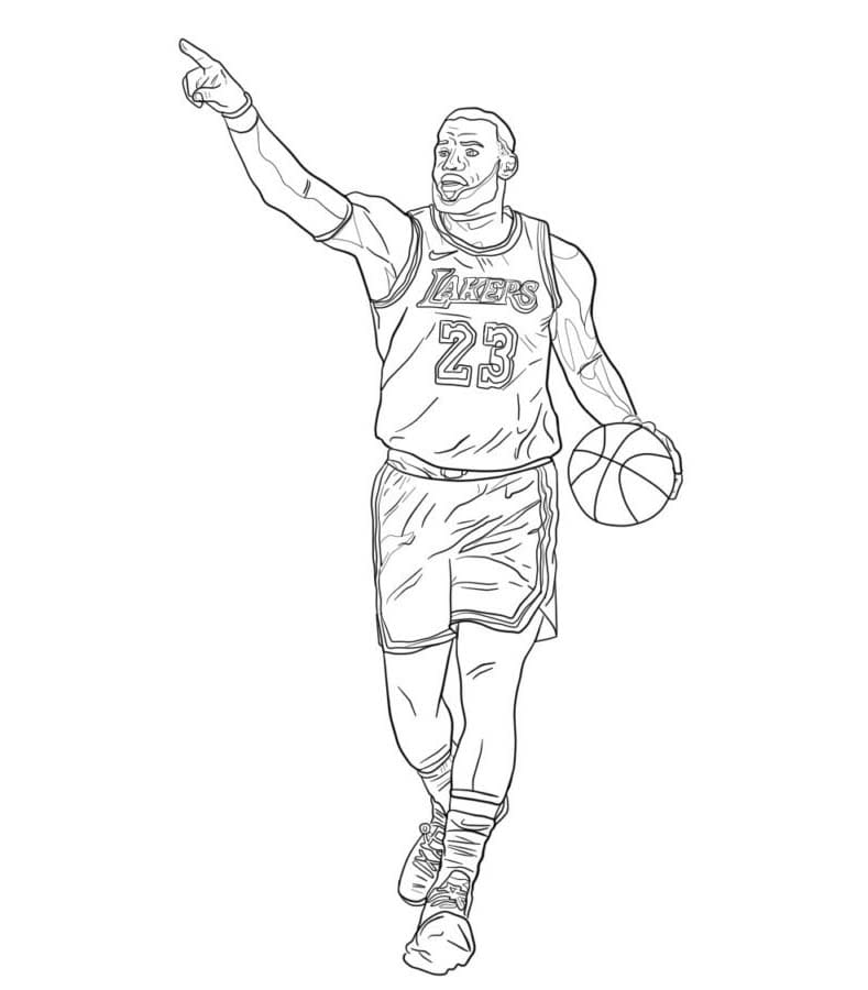 Kolorowanka LeBron James bezpłatny dla dzieci