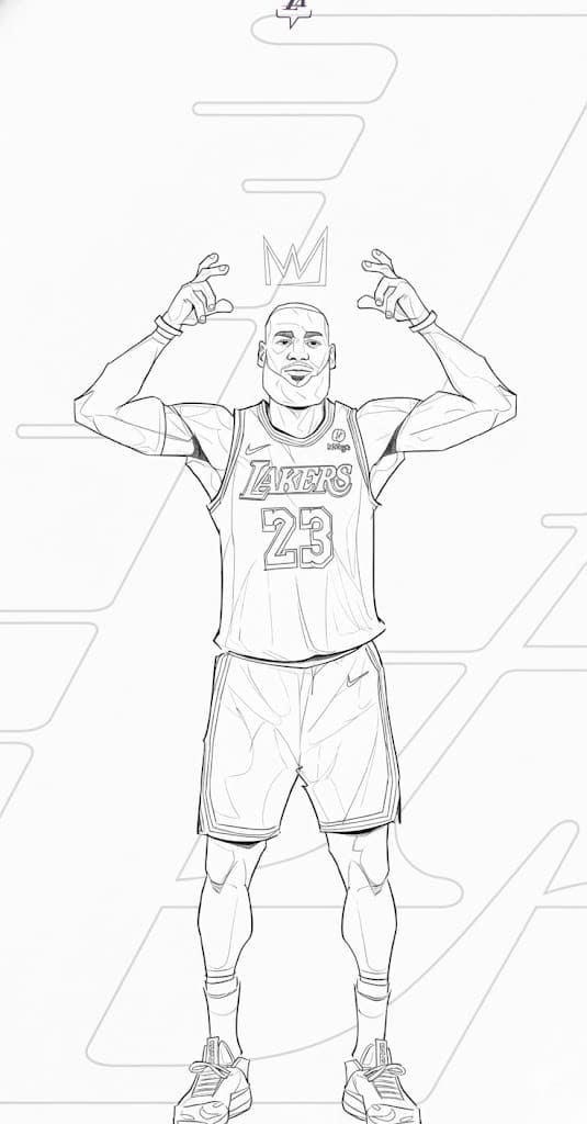 Kolorowanka LeBron James bezpłatny łatwy