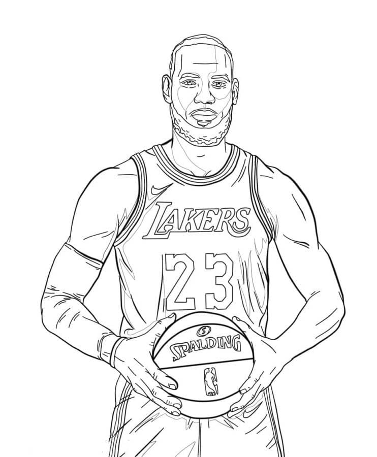 Kolorowanka LeBron James bezpłatny wydruku dla dzieci