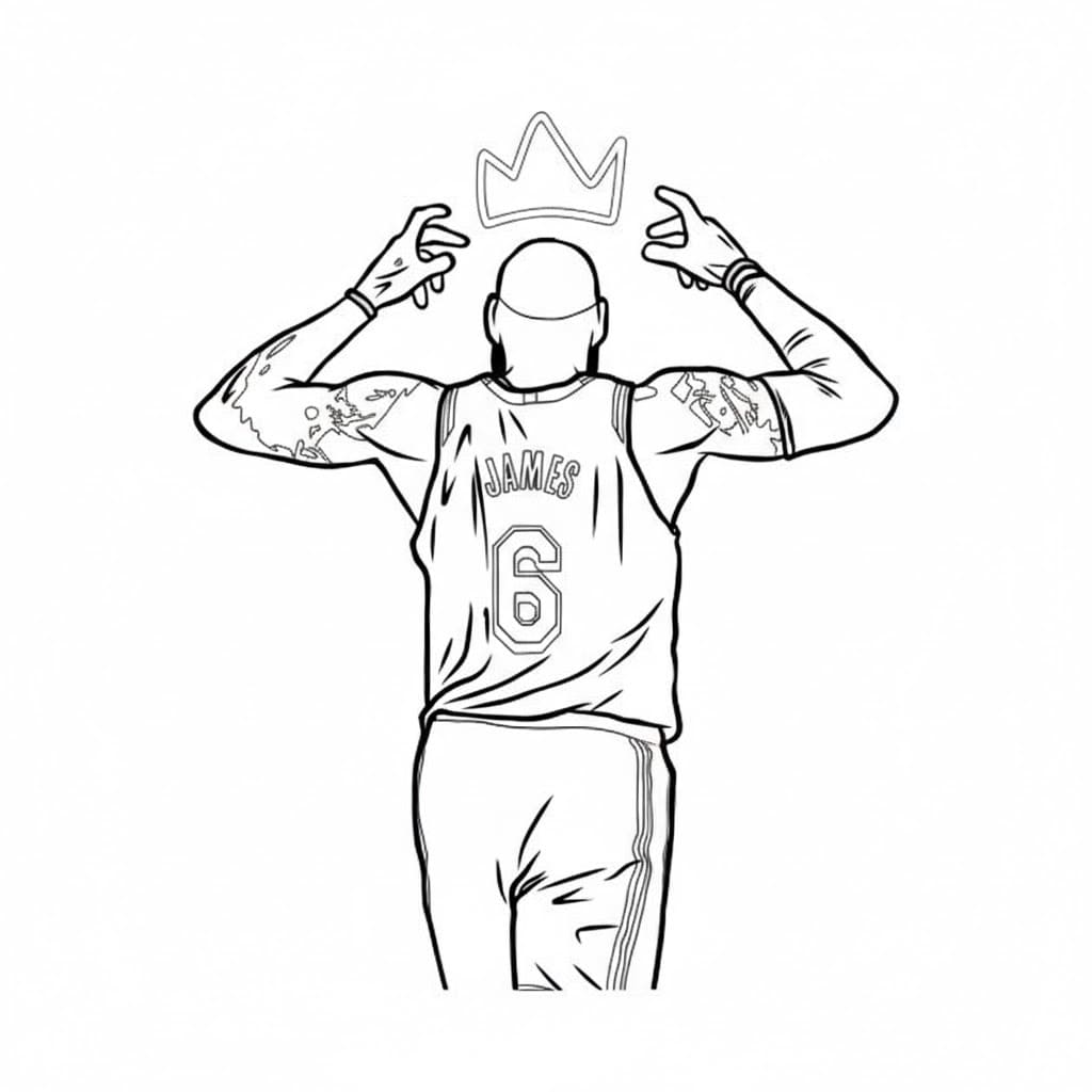 Kolorowanka LeBron James wydruku łatwy