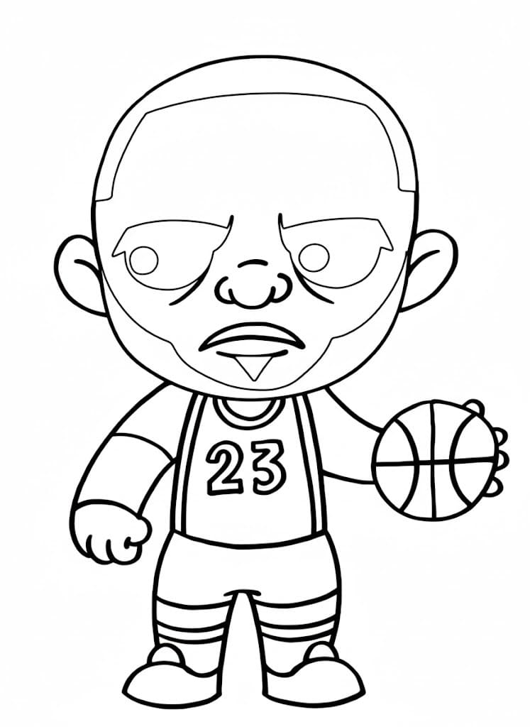 Kolorowanka LeBron James wydruku prosty