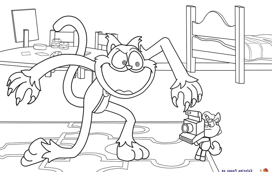 Kolorowanka Narysuj CatNap bezpłatny dla dzieci