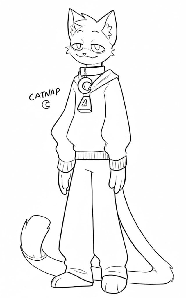 Kolorowanka Narysuj CatNap bezpłatny wydruku prosty