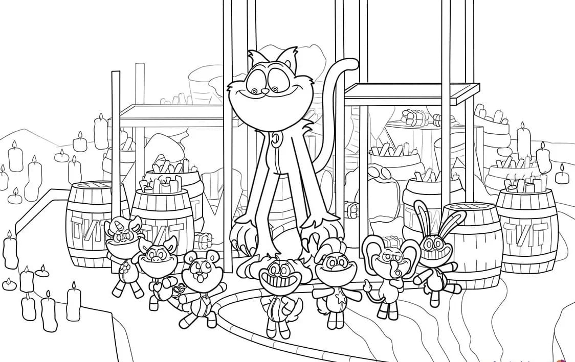 Kolorowanka Narysuj CatNap bezpłatny wydruku