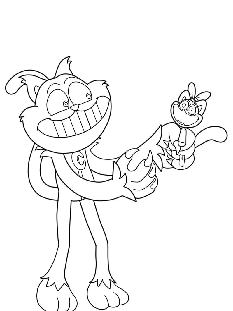 Kolorowanka Narysuj CatNap wydruku dla dzieci