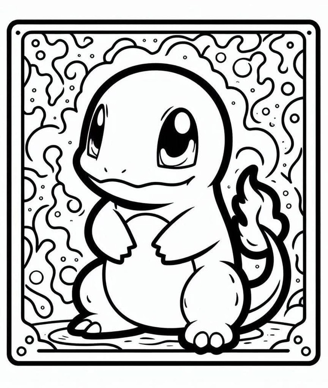 Kolorowanka Narysuj Charmander Karta Pokemon
