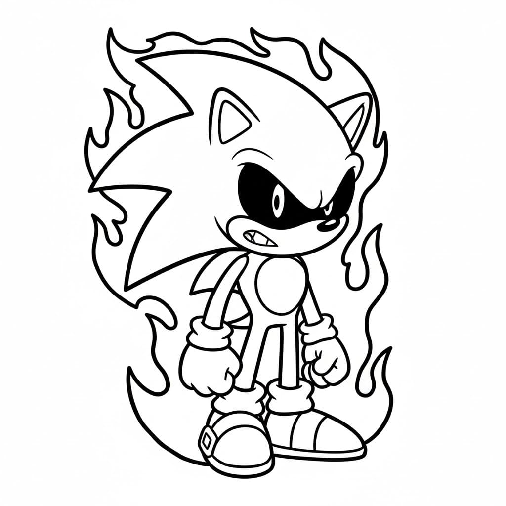 Kolorowanka Narysuj Dark Sonic 1