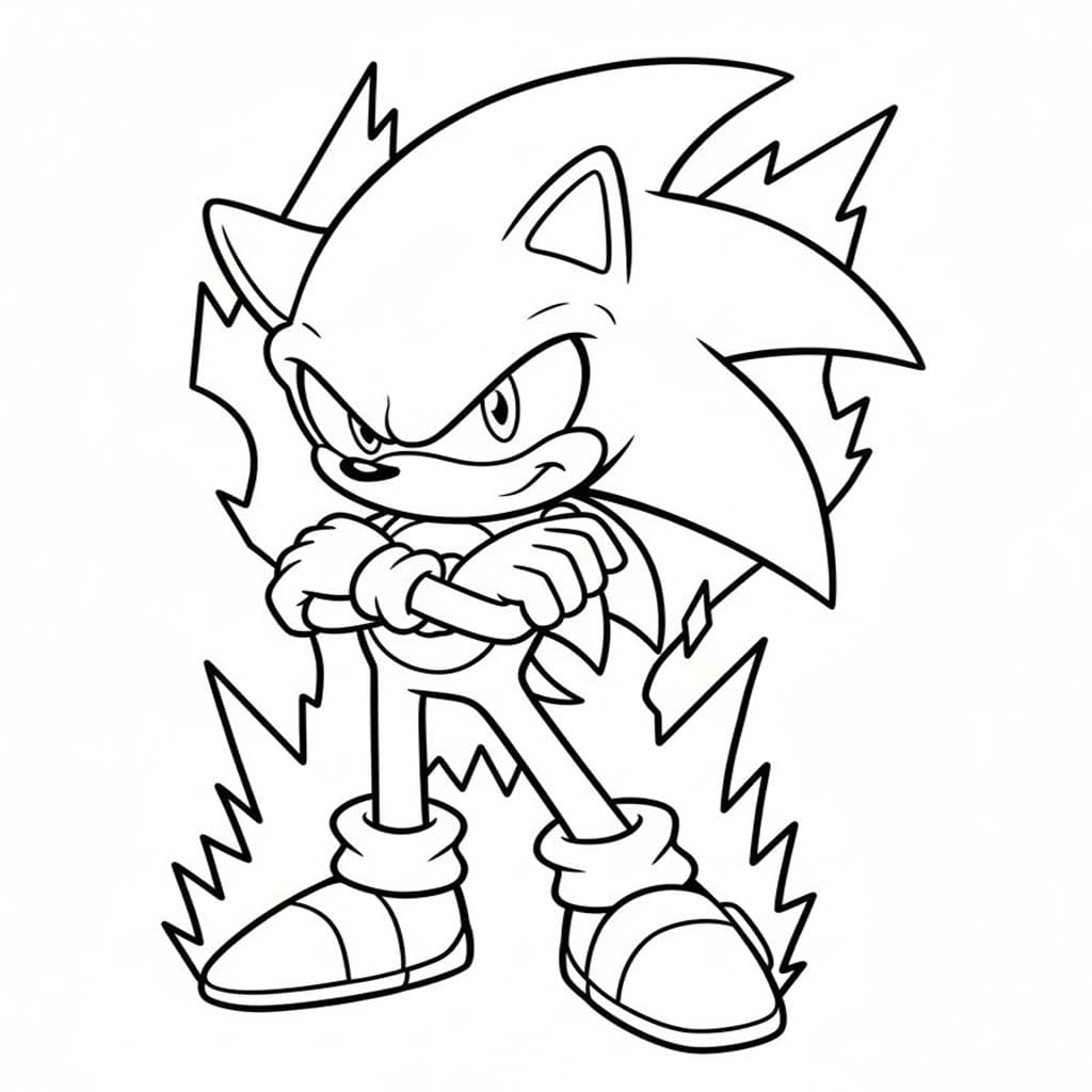 Kolorowanka Narysuj Dark Sonic 7