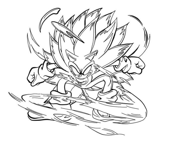 Kolorowanka Narysuj Dark Sonic bezpłatny prosty