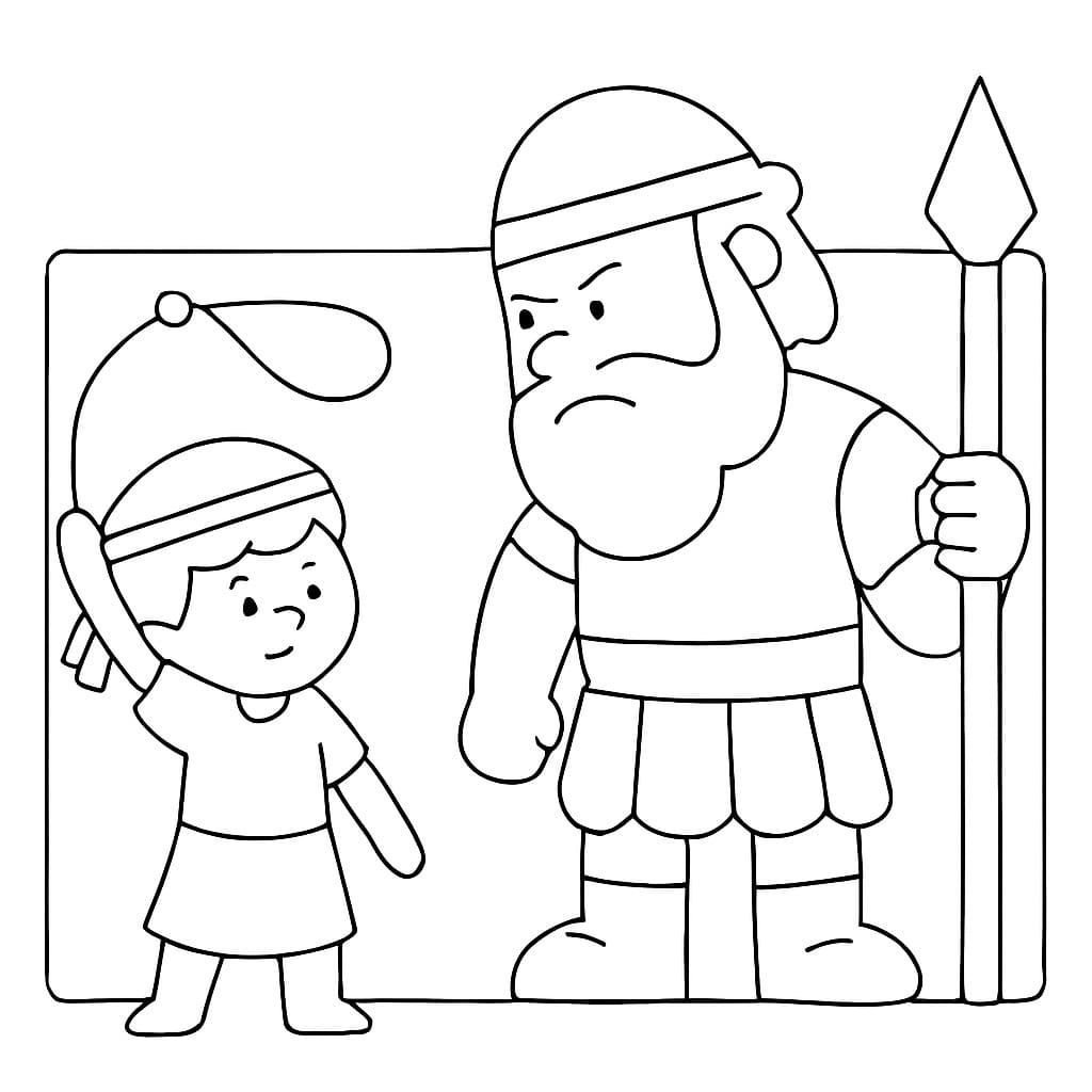 Kolorowanki Dawid i Goliat