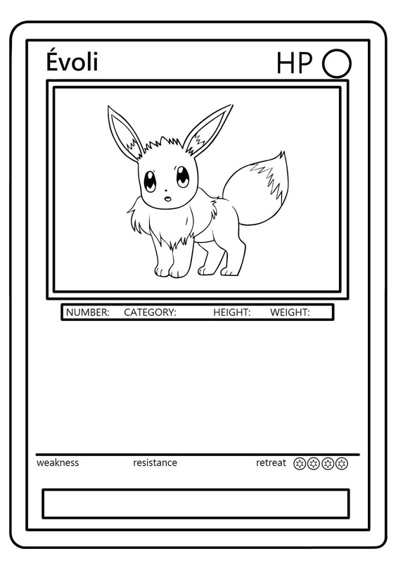 Kolorowanka Narysuj Eevee Karta Pokemon