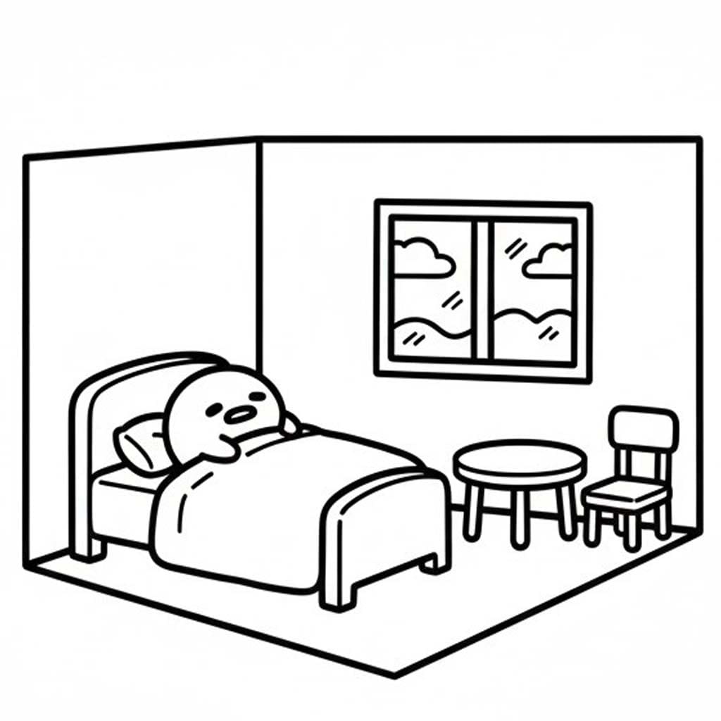 Kolorowanka Narysuj Gudetama 6