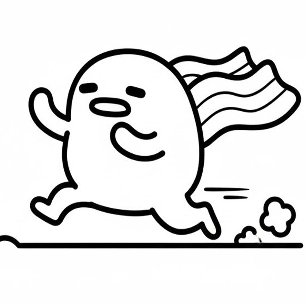 Kolorowanka Narysuj Gudetama bezpłatny prosty