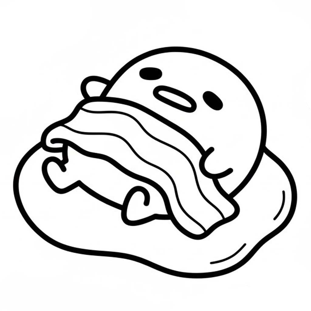 Kolorowanka Narysuj Gudetama dla dzieci