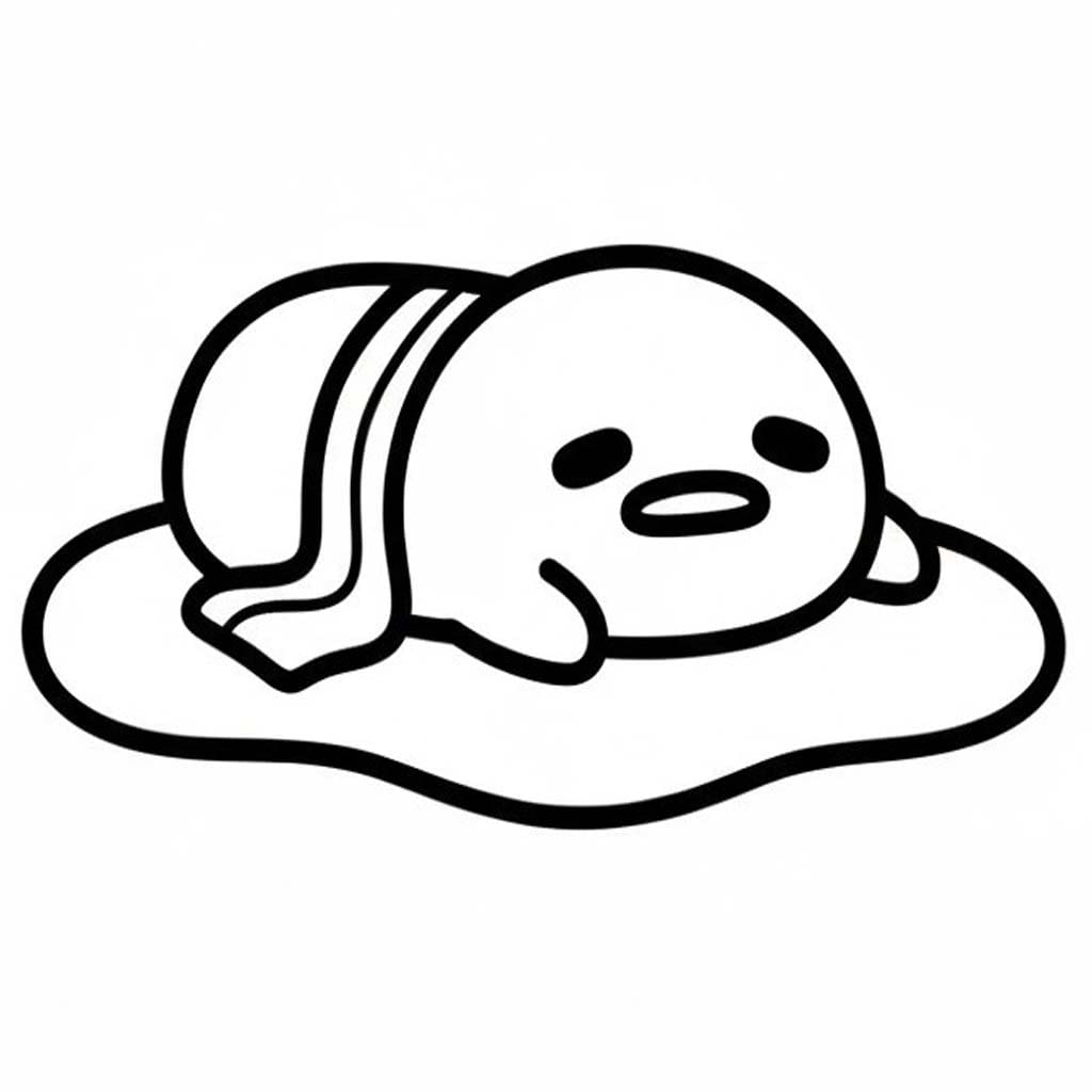 Kolorowanka Narysuj Gudetama prosty