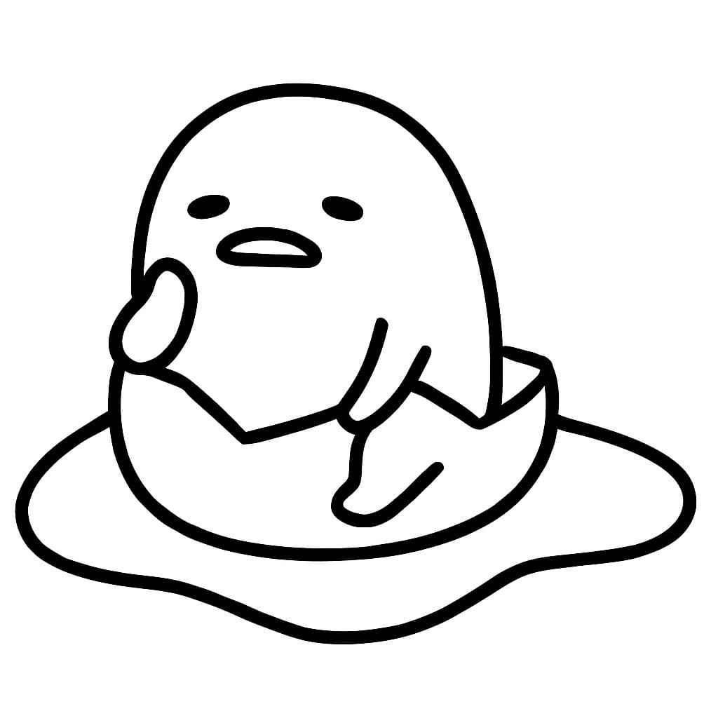 Kolorowanka Narysuj Gudetama wydruku prosty