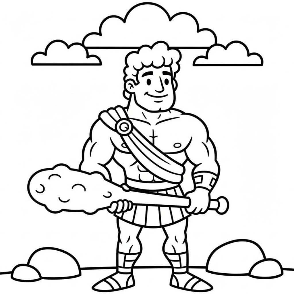 Kolorowanka Narysuj Herkules bezpłatny prosty