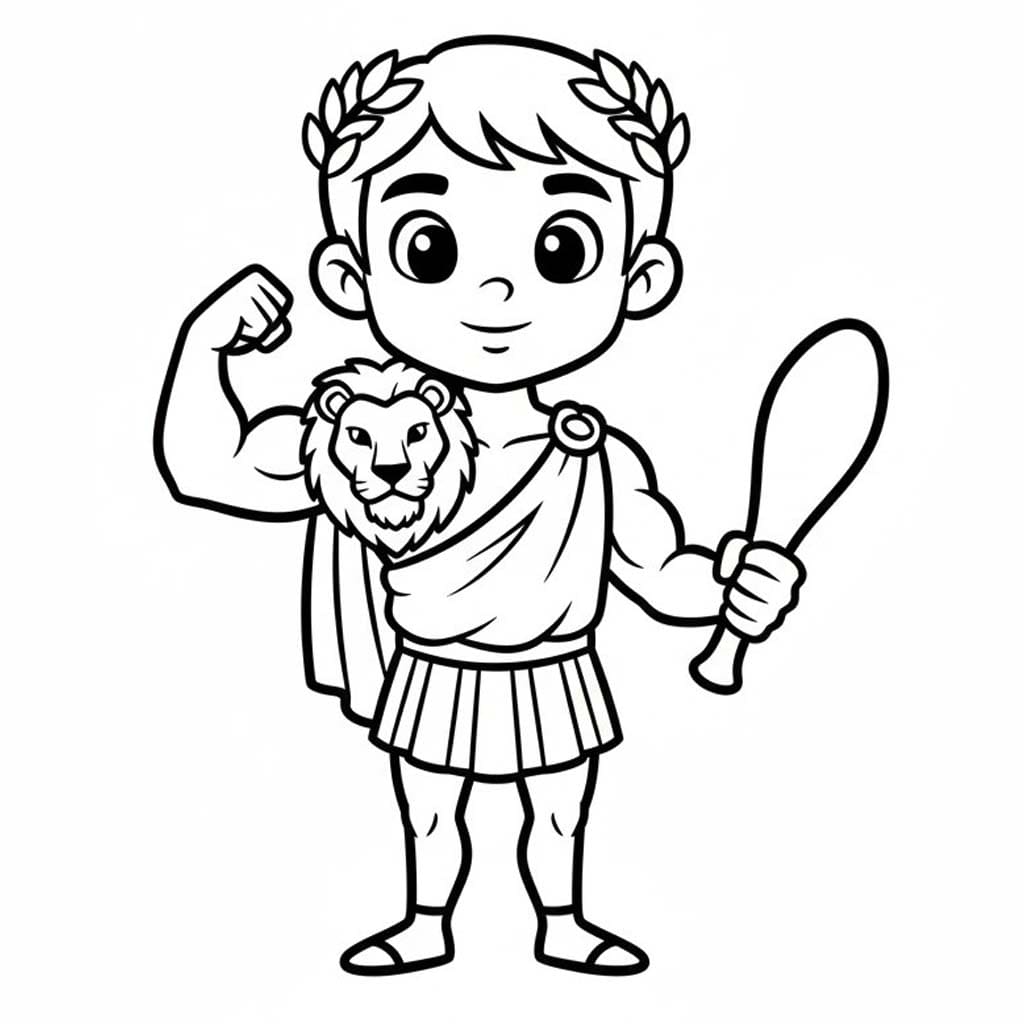 Kolorowanka Narysuj Herkules bezpłatny wydruku łatwy