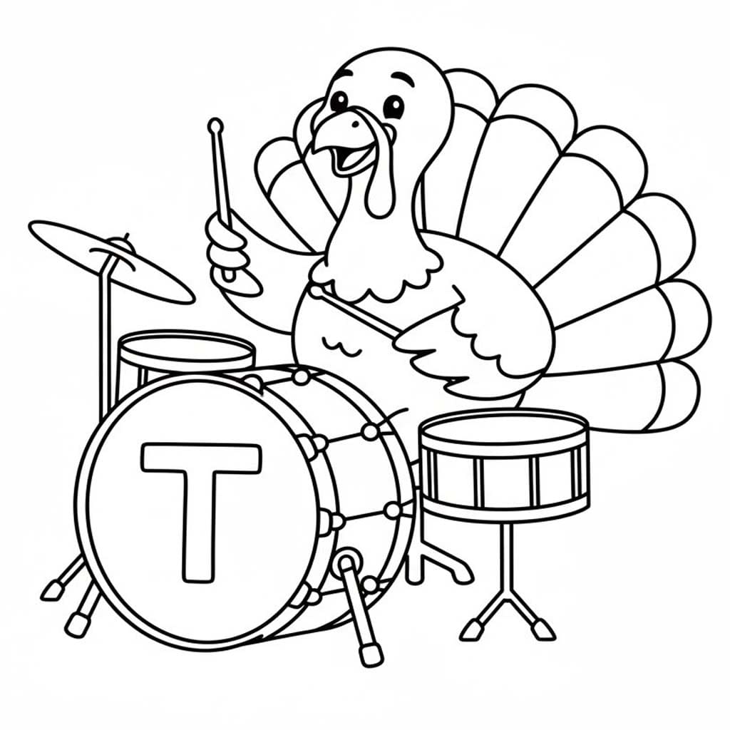 Kolorowanka Narysuj Indyk bezpłatny łatwy