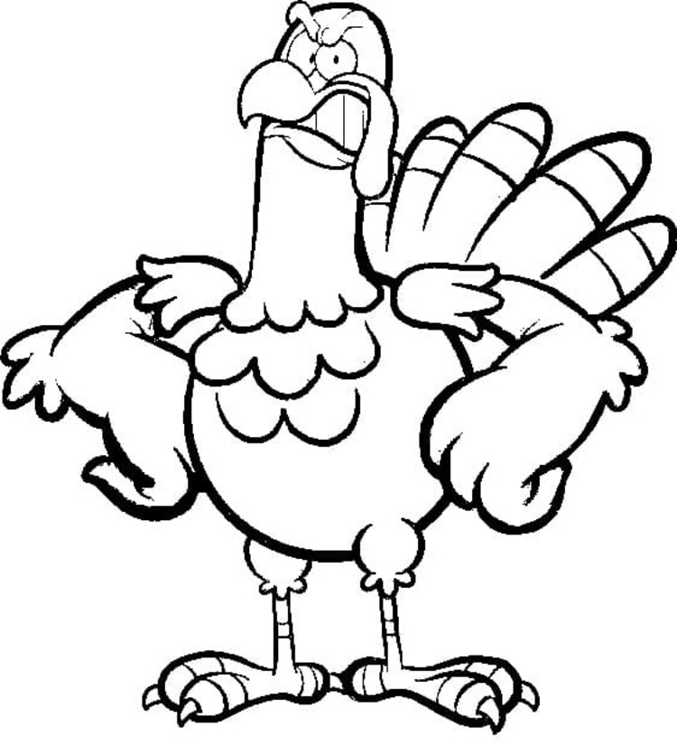 Kolorowanka Narysuj Indyk bezpłatny prosty