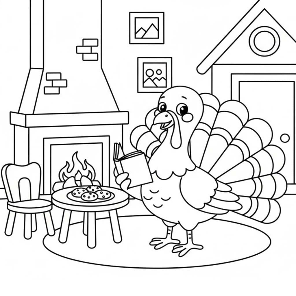 Kolorowanka Narysuj Indyk bezpłatny wydruku prosty