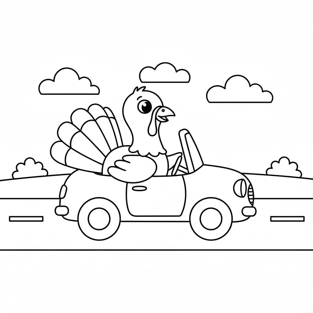 Kolorowanka Narysuj Indyk wydruku dla dzieci