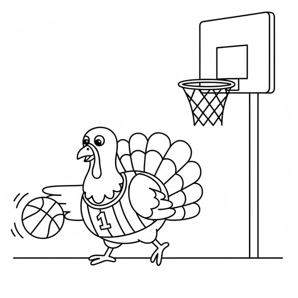 Kolorowanka Narysuj Indyk wydruku prosty