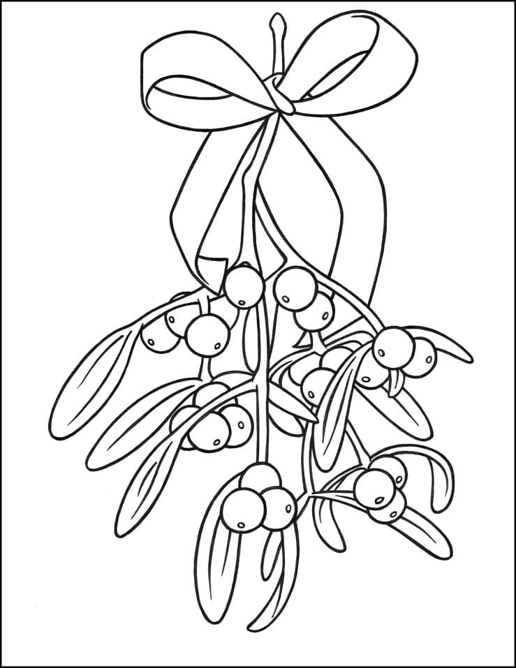 Kolorowanka Narysuj Jemioła bezpłatny łatwy