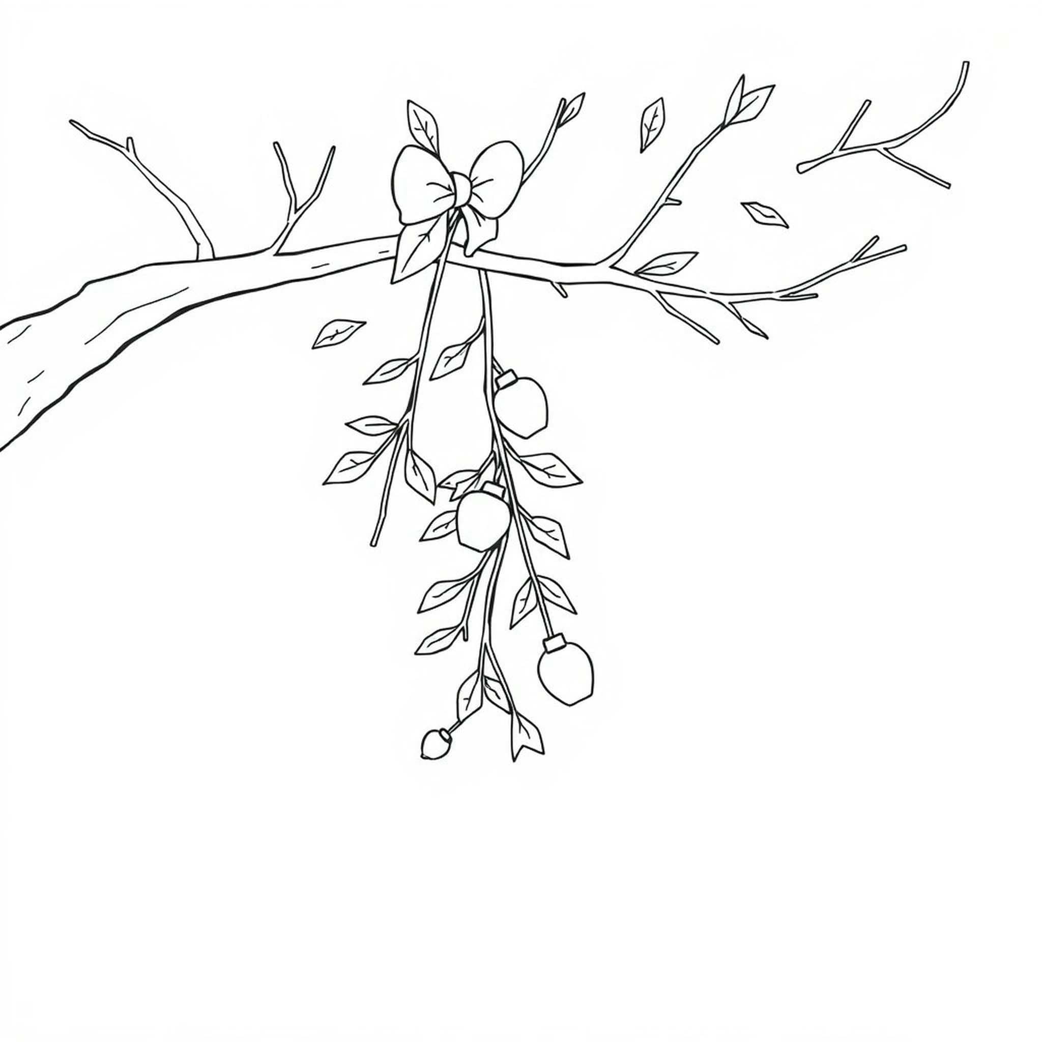 Kolorowanka Narysuj Jemioła bezpłatny podstawowy
