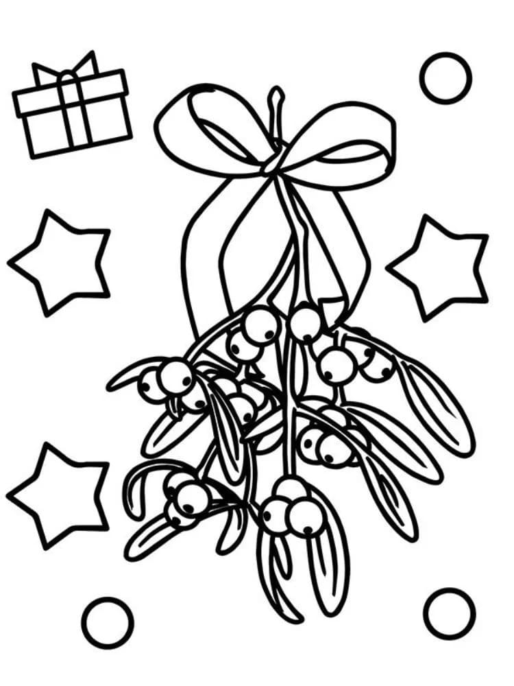 Kolorowanka Narysuj Jemioła łatwy