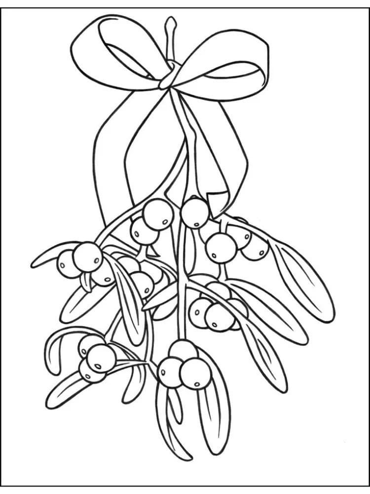 Kolorowanka Narysuj Jemioła wydruku dla dzieci