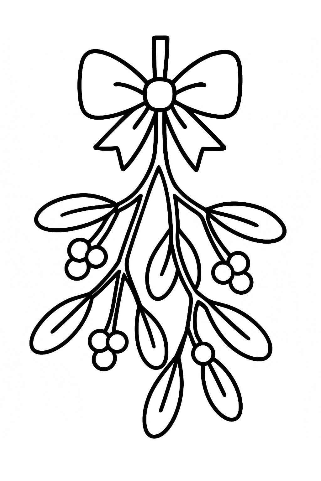 Kolorowanka Narysuj Jemioła wydruku prosty