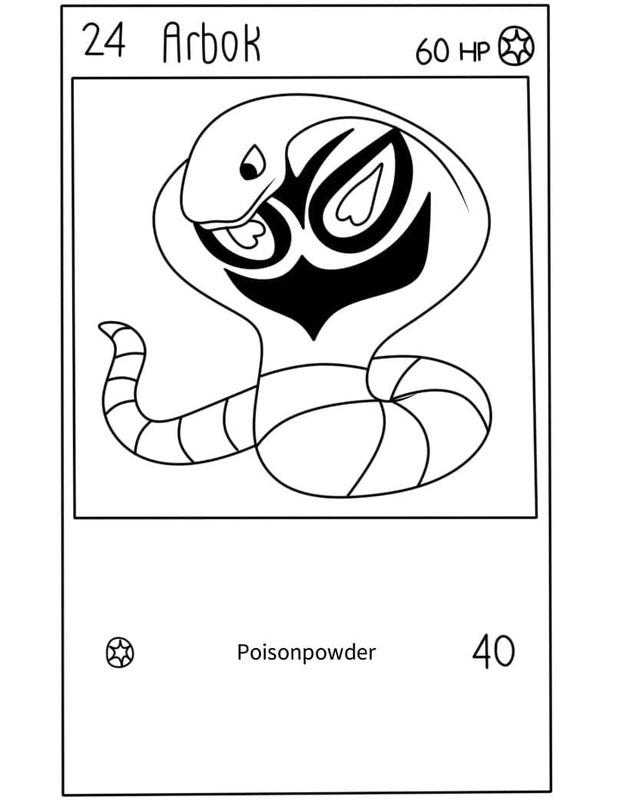 Kolorowanka Narysuj Karta Pokemon Arbok