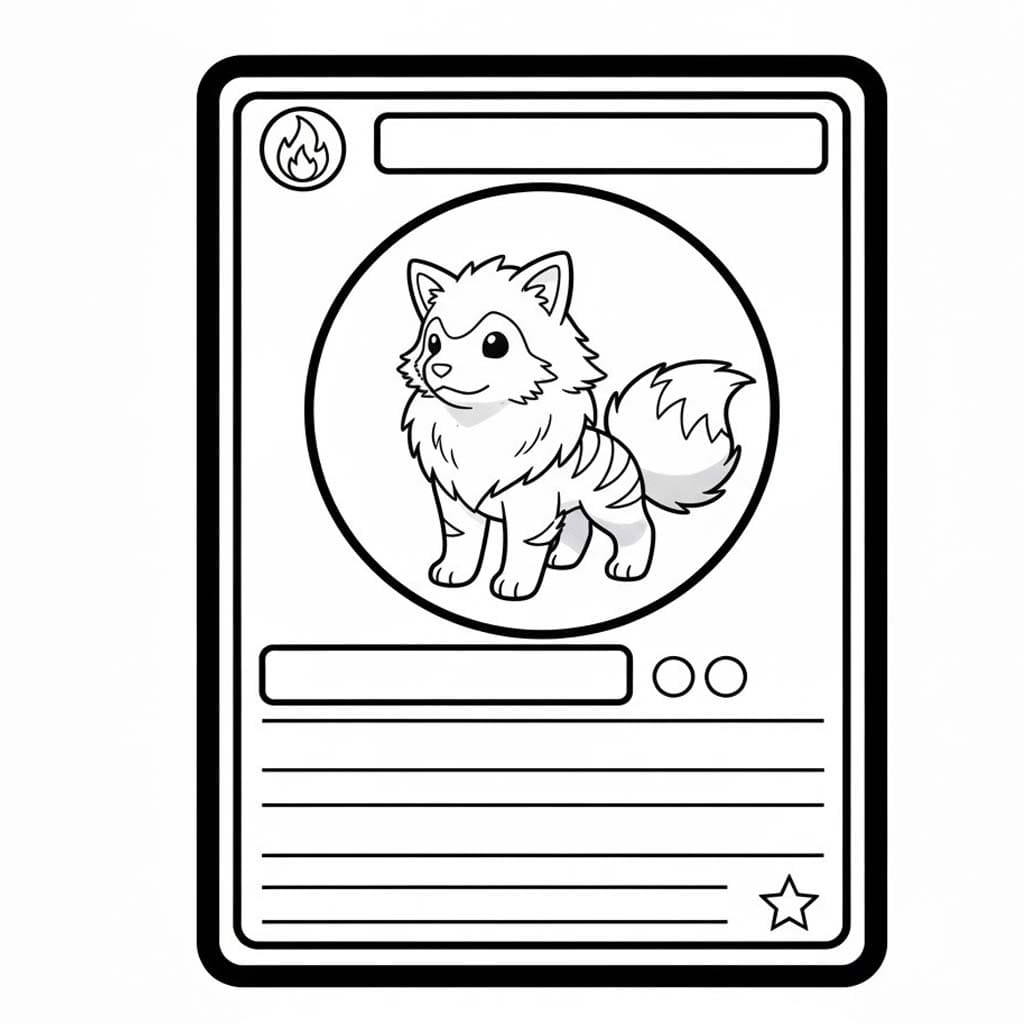 Kolorowanka Narysuj Karta Pokemon Arcanine