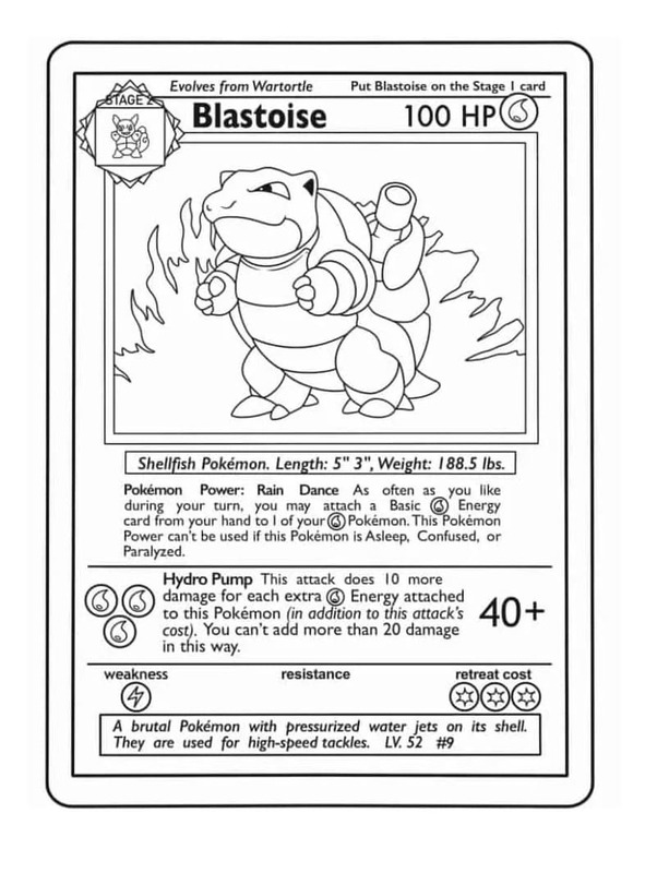 Kolorowanka Narysuj Karta Pokemon Blastoise