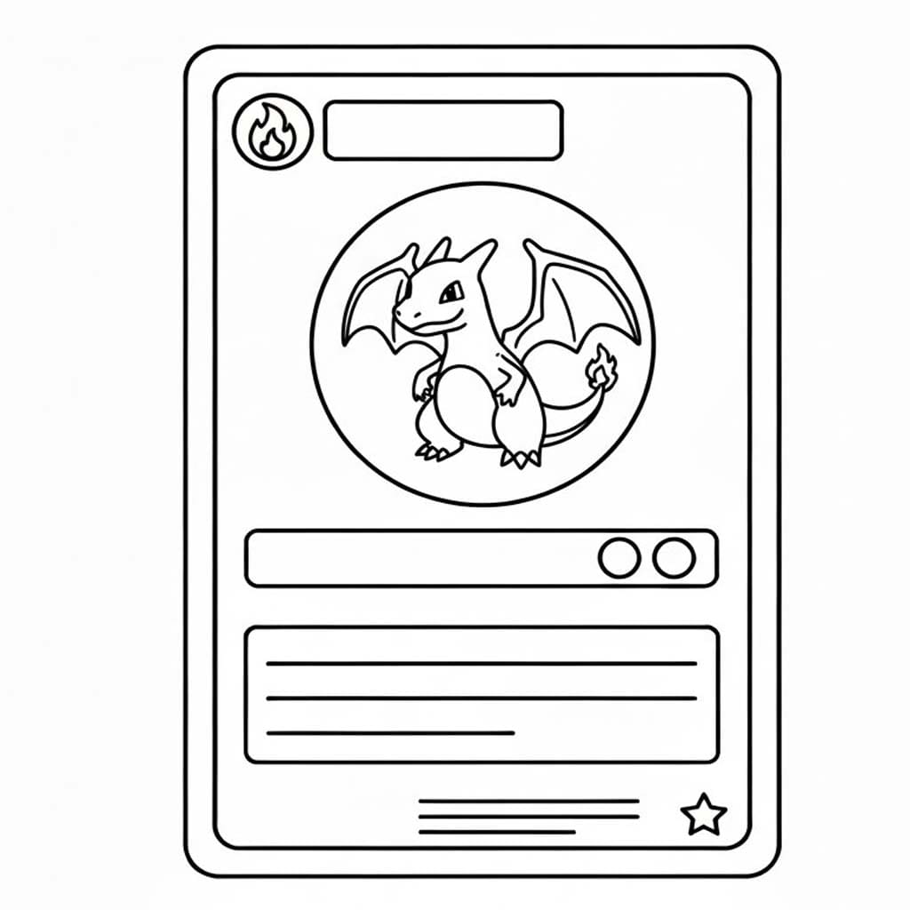 Kolorowanka Narysuj Karta Pokemon Charizard