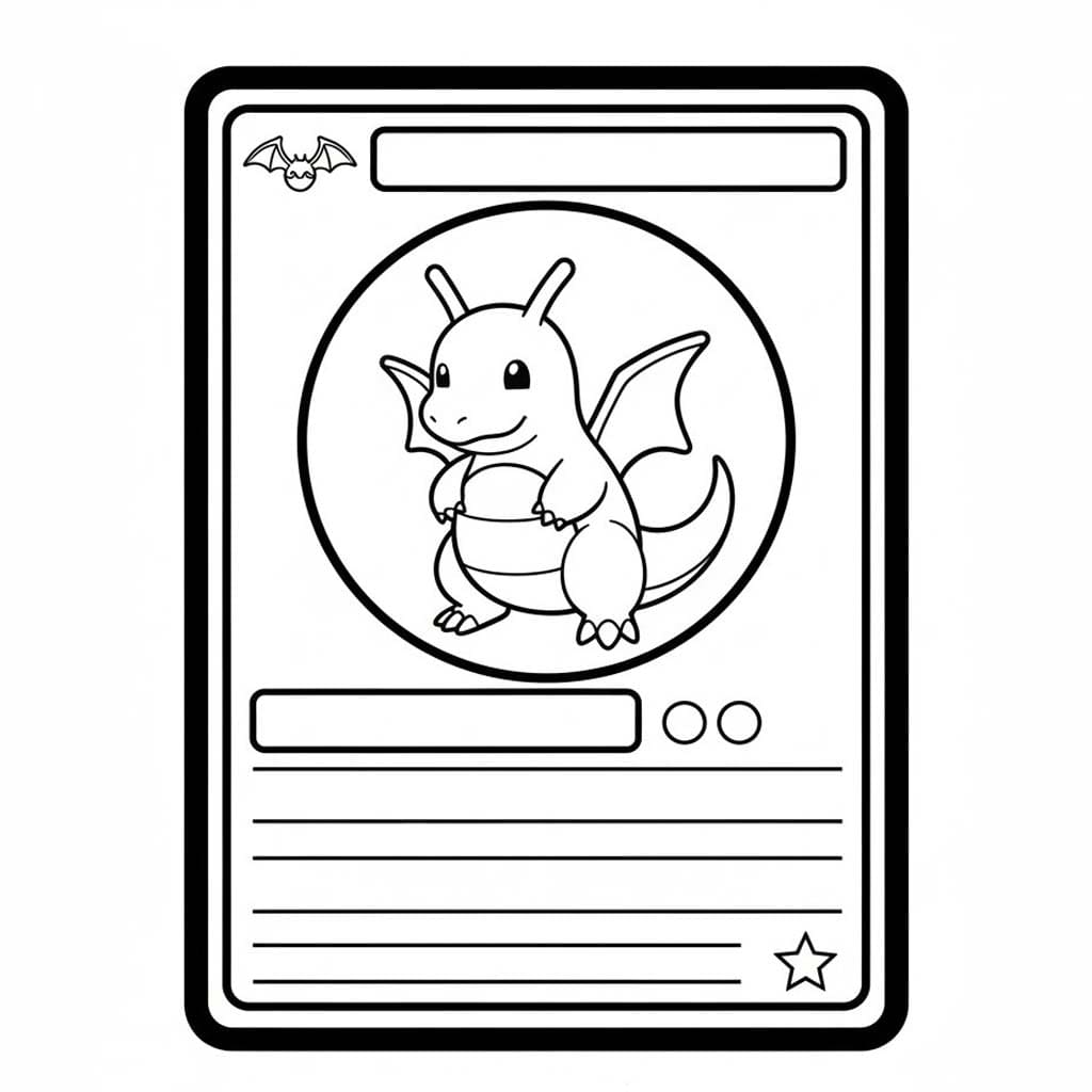 Kolorowanka Narysuj Karta Pokemon Dragonite