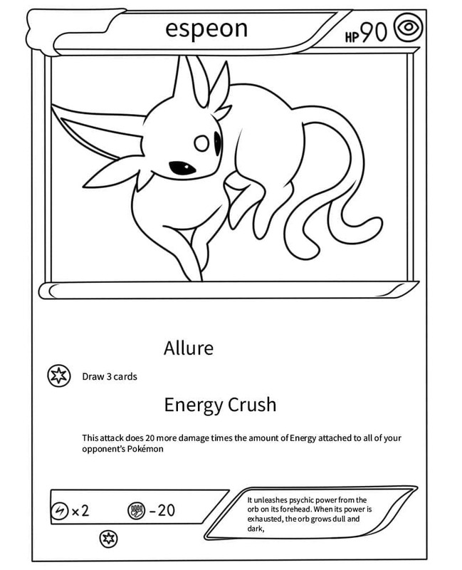 Kolorowanka Narysuj Karta Pokemon Espeon
