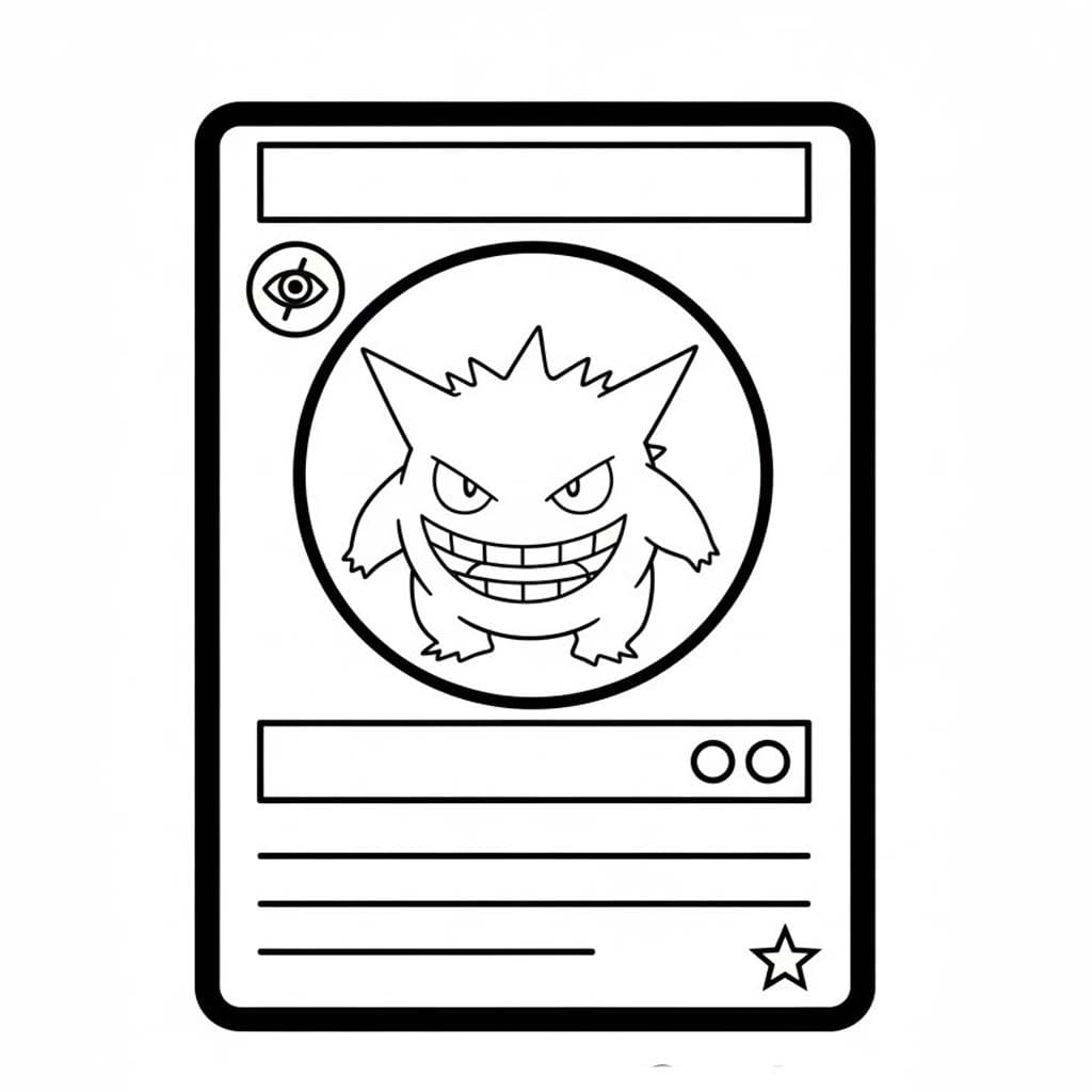 Kolorowanka Narysuj Karta Pokemon Gengar