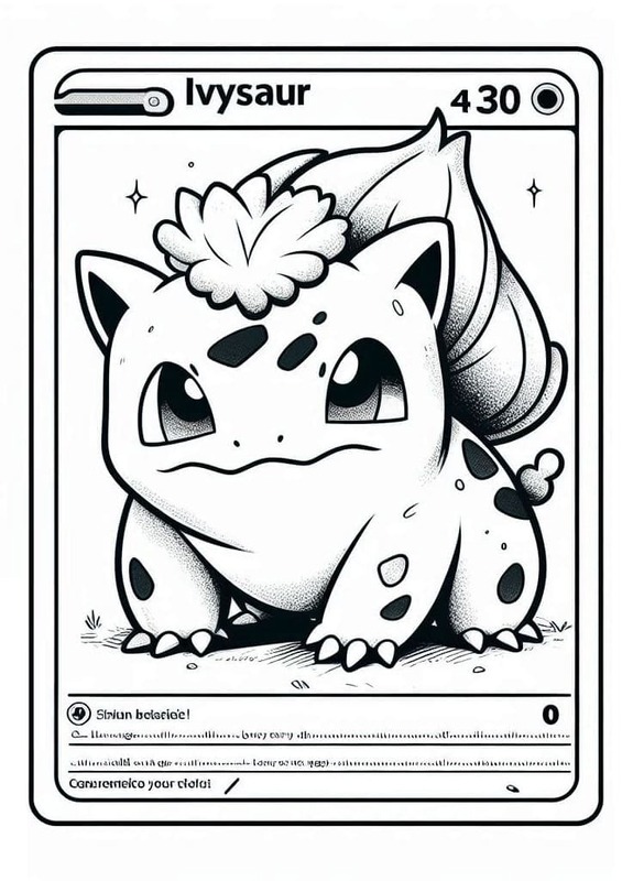 Kolorowanka Narysuj Karta Pokemon Ivysaur