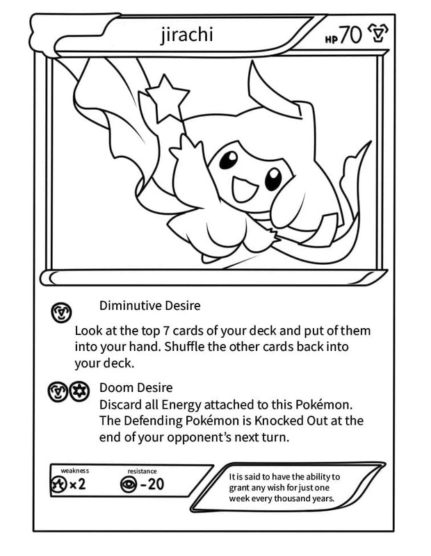 Kolorowanka Narysuj Karta Pokemon Jirachi