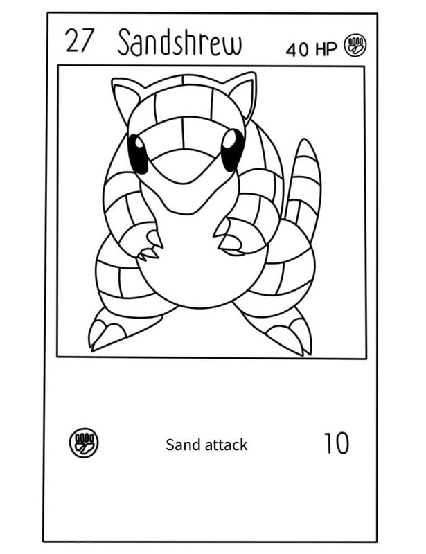 Kolorowanka Narysuj Karta Pokemon Sandshrew