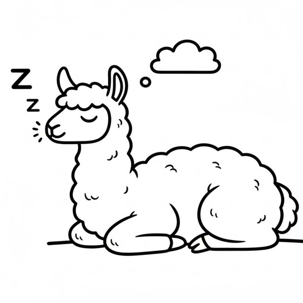 Kolorowanka Narysuj Lama 3