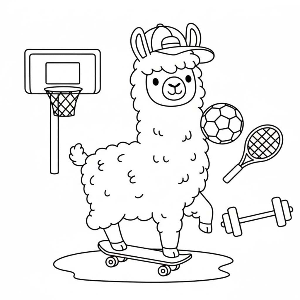 Kolorowanka Narysuj Lama 6