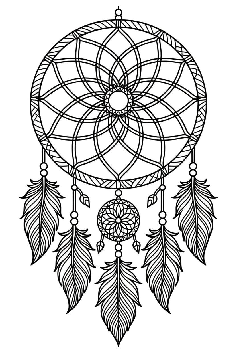 Kolorowanka Narysuj Łapacz Snów bezpłatny dla dzieci