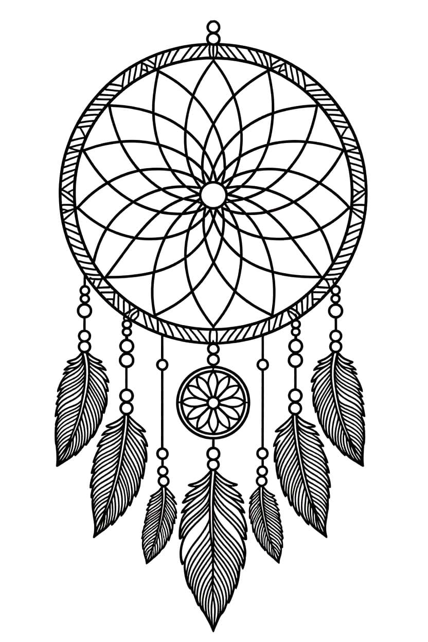 Kolorowanka Narysuj Łapacz Snów bezpłatny podstawowy