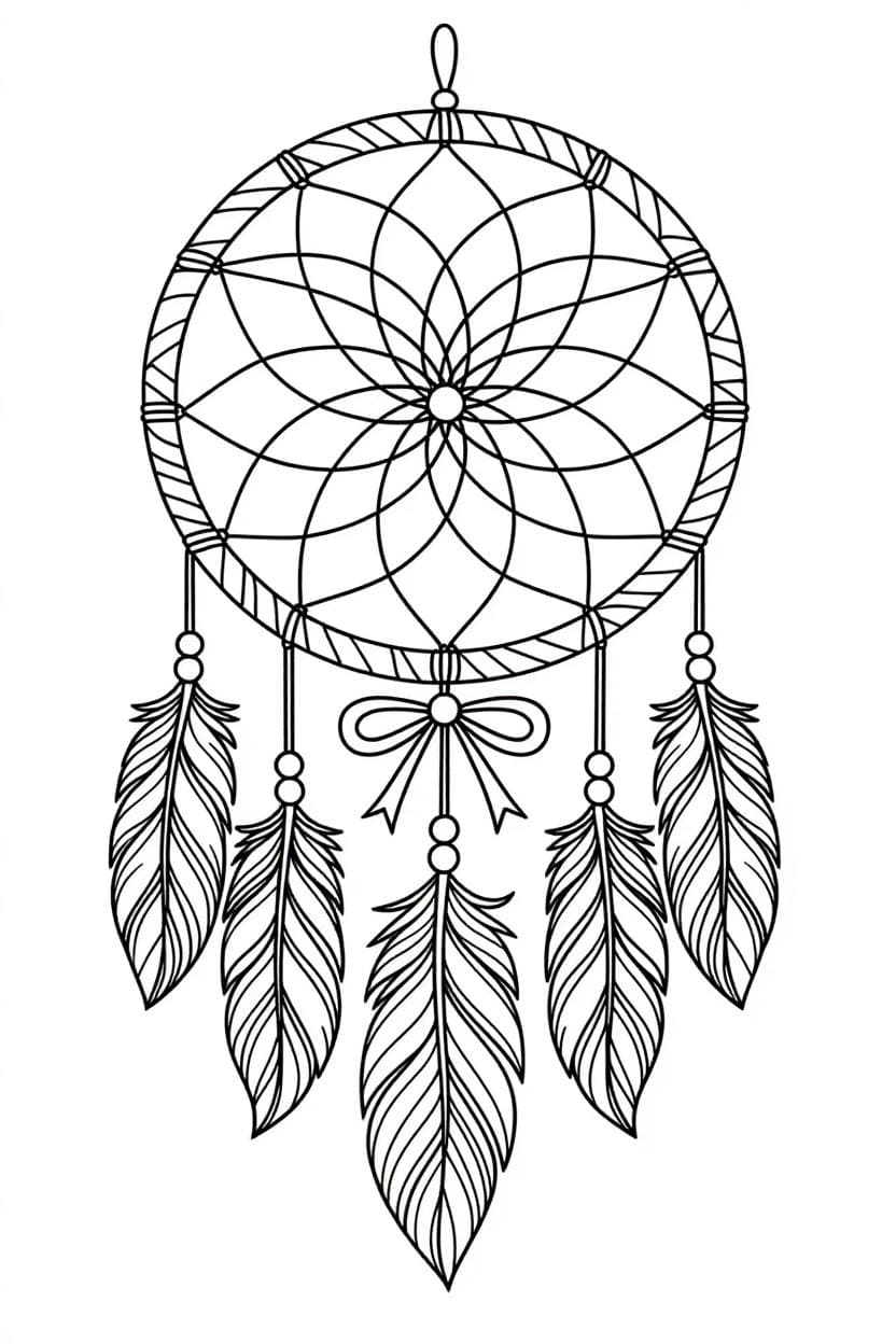 Kolorowanka Narysuj Łapacz Snów bezpłatny prosty