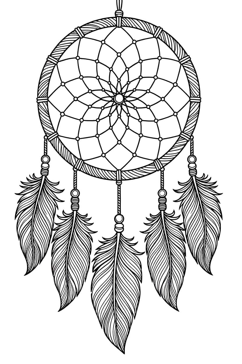 Kolorowanka Narysuj Łapacz Snów bezpłatny wydruku prosty